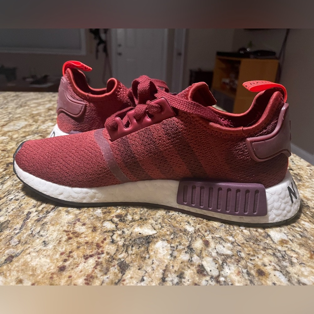 Women’s Adidas NMD R1 Maroon Sneakers - Picture 5 of 10